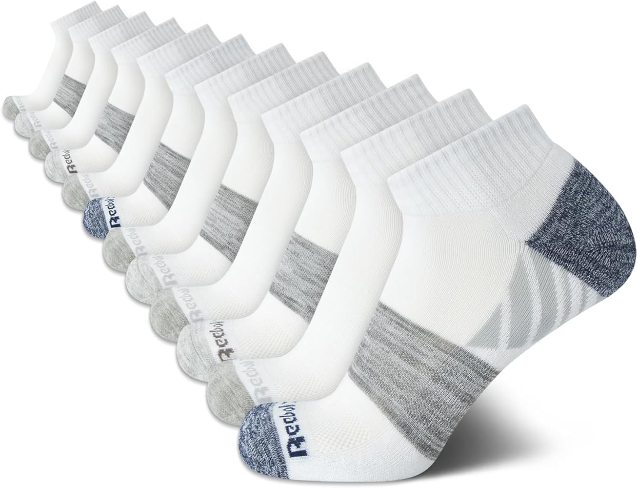 Reebok Men's Athletic Quarter Socks with Cushion Comfort (12 Pack)