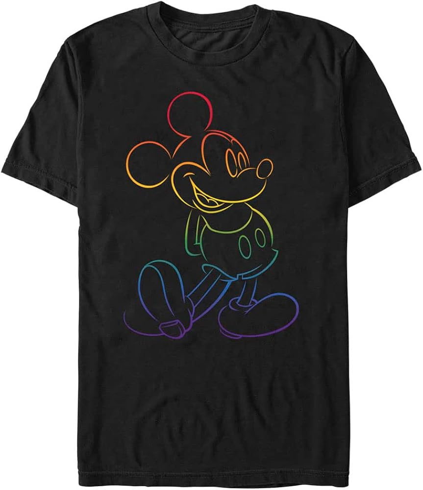 Disney Classic Mickey Big Pride Men's Tops Short Sleeve Tee Shirt, Black, 4X-Large