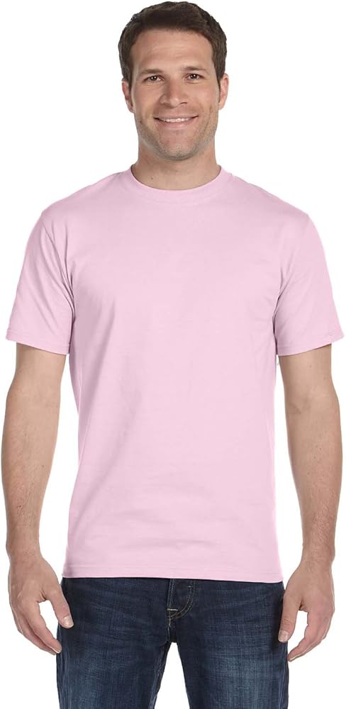 Hanes Mens TAGLESS ComfortSoftCrewneck T-Shirt,Pale Pink,XLarge