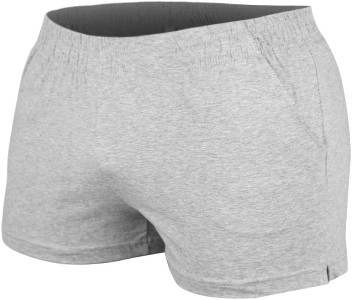 Muscle Alive Men's Running Shorts with Pockets 3" Inseam Cotton Lounge Short Bottoms