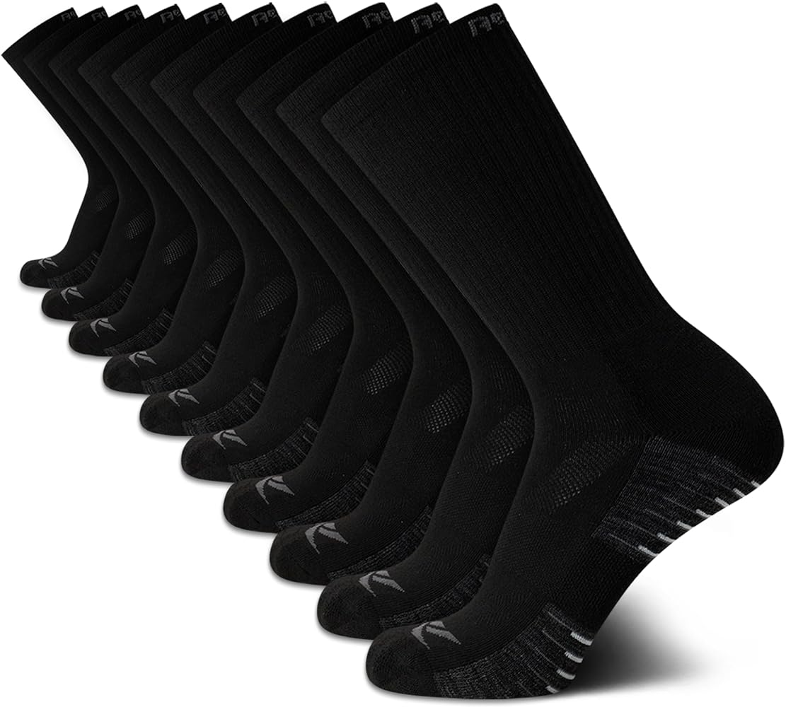 Reebok Men's Socks - Athletic Cushion Crew Socks(10 Pack)