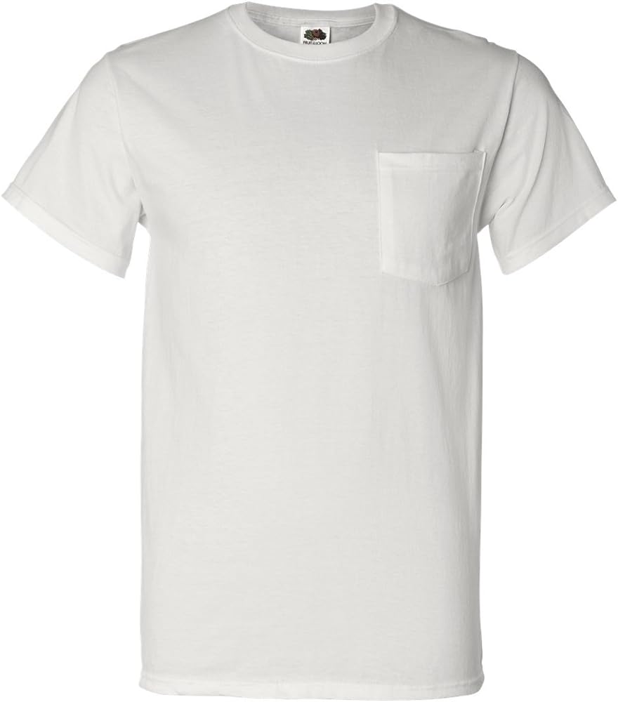 Fruit of the Loom 100% Heavy Cotton HD Pocket T-Shirt, Medium, White