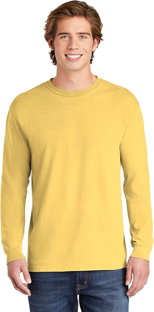 Comfort Colors Adult Long Sleeve Tee, Style 6014 (Medium, Butter)