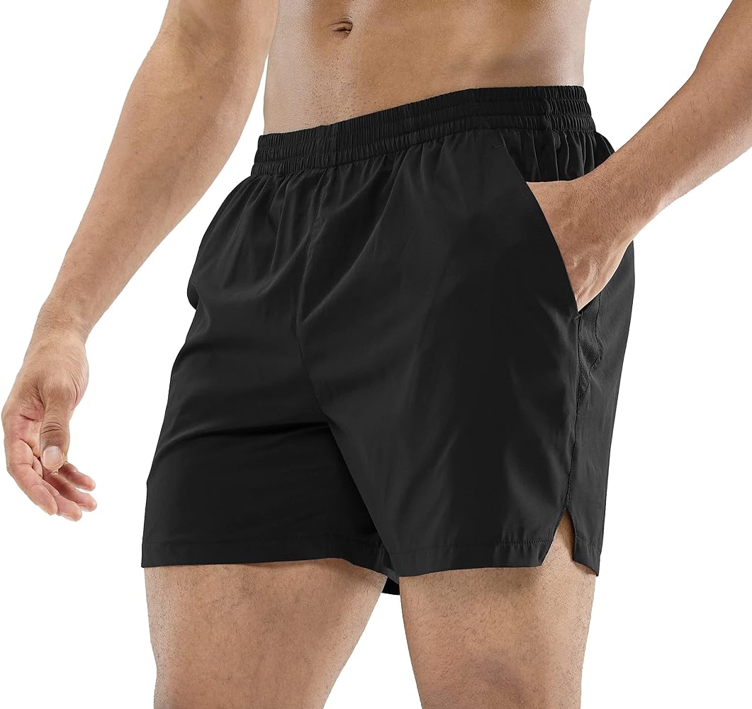 MIER Men's Workout Running Shorts Quick Dry Active 5 Inches Shorts with Pockets, Lightweight, Breathable