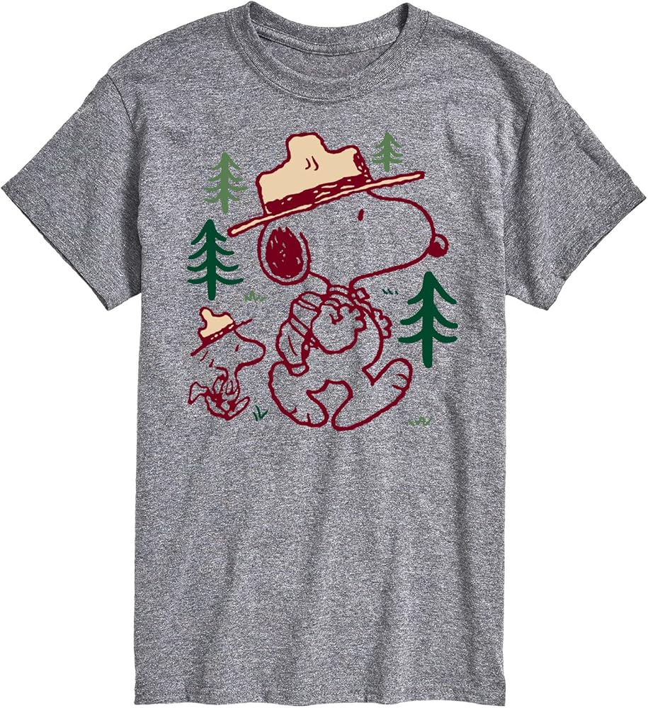 HYBRID APPAREL - Peanuts - Snoopy Woodstock Hiking - Men's Short Sleeve Graphic T-Shirt