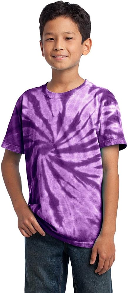 Port & Company Youth Tie-Dye Tee, XL, Purple