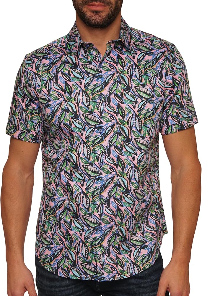 Robert Graham Men's Alford Short Sleeve Woven Button Down Shirt