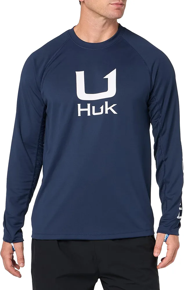 HUK Men's Icon X Crew, Long-Sleeve Performance Fishing Shirt