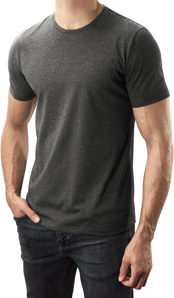 Lanky Llama (NEW) Craftsman Crew Neck T-Shirt | Fit for Slim & Tall Slim Men | 65/35 Combed Cotton/Poly Blend