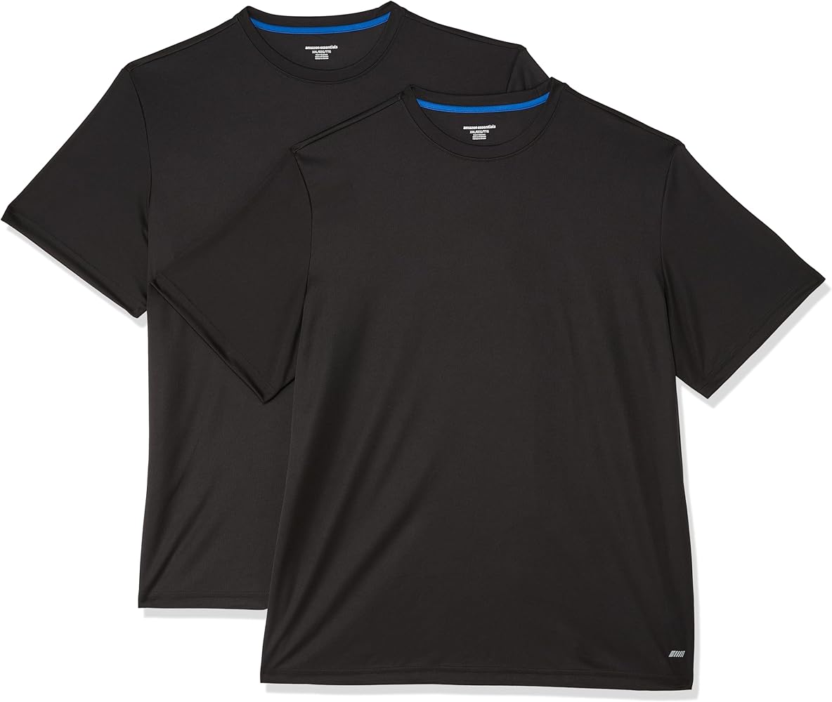 Amazon Essentials Men's Active Performance Tech T-Shirt (Available in Big & Tall), Pack of 2