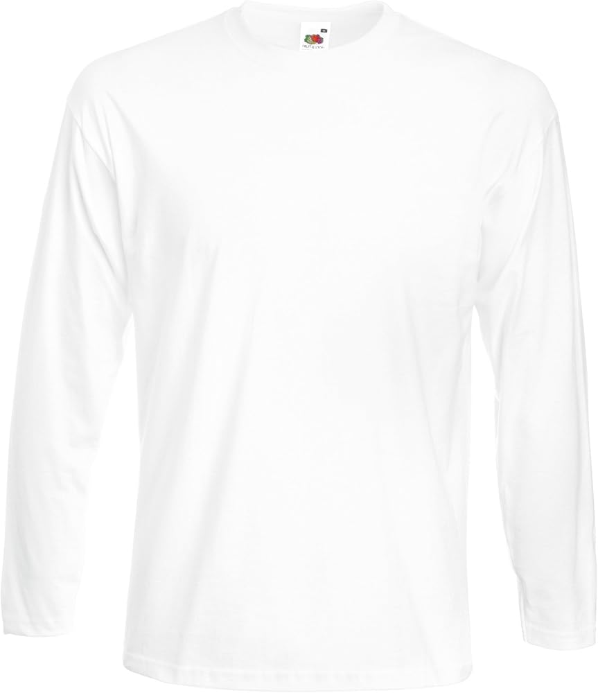 Fruit of the Loom Men's Super Premium Long Sleeve Crew Neck T-Shirt X-Large White