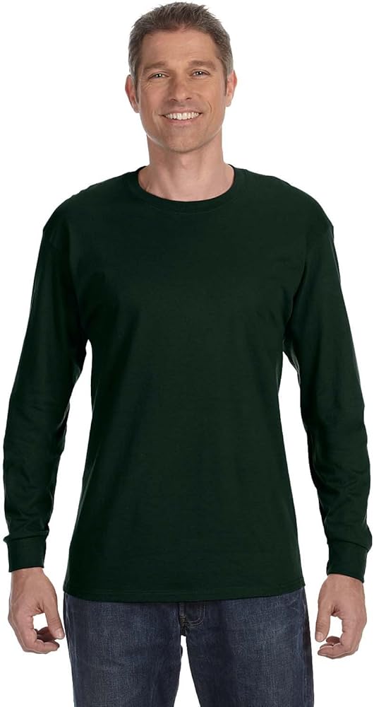 Gildan Heavy Cotton 5.3 oz. Long-Sleeve T-Shirt, 2XL, FOREST GREEN