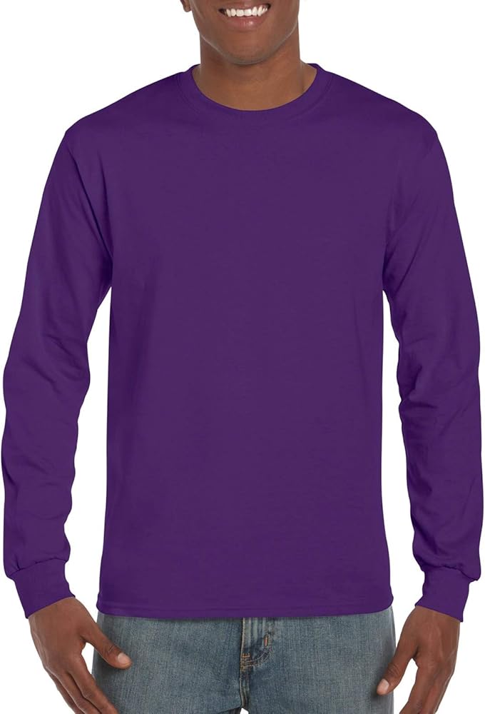 Gildan Adult L/S T-Shirt in Purple - XX-Large