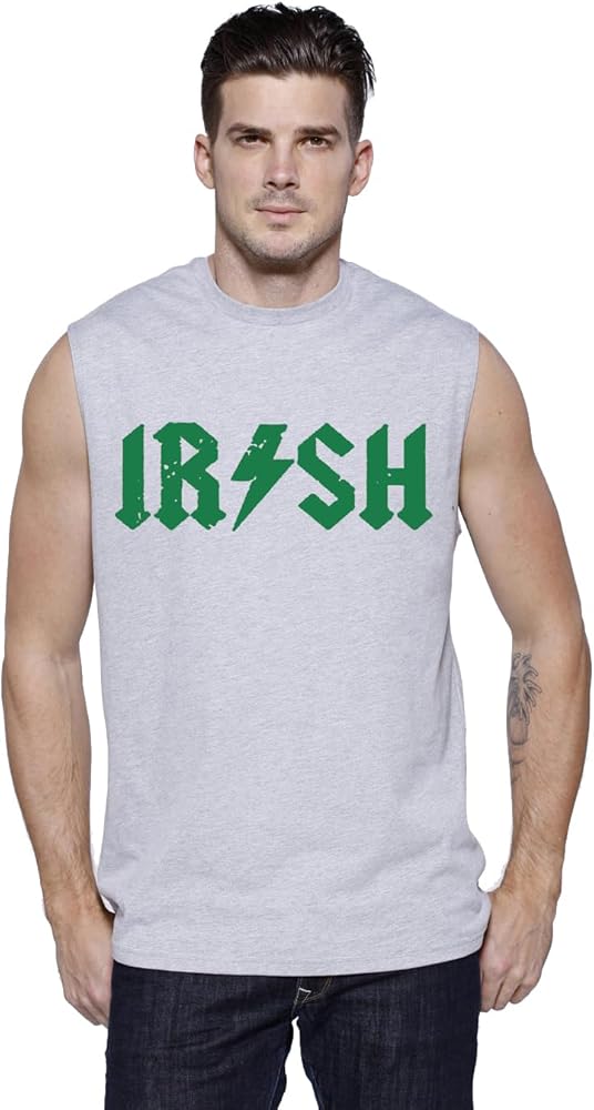 Irish T-Shirt Mens Sleeveless T-Shirt Tank Top Muscle Tee