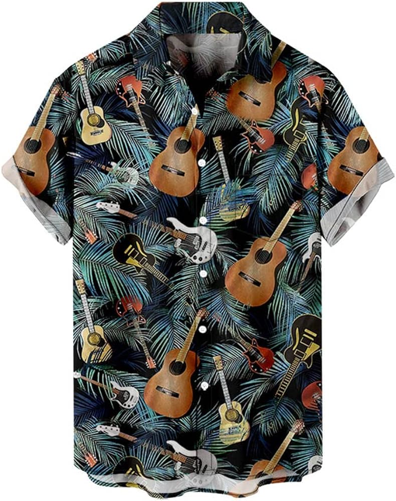 Hawaiian Shirt for Men Summer Short Sleeve Button Down Men's Beach Shirts Casual Floral Shirts Cotton