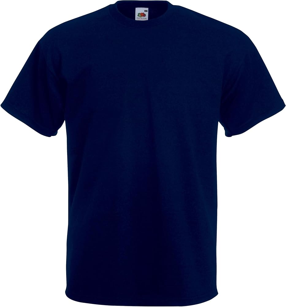 Fruit of the Loom Mens Super Premium Short Sleeve Crew Neck T-Shirt (L) (Deep Navy)