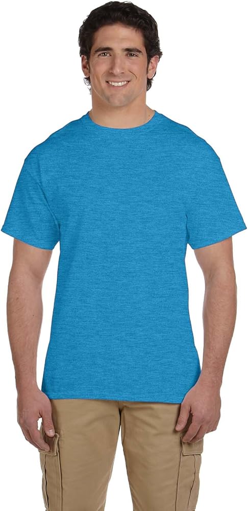 Fruit of the Loom mens 5 oz. 100% Heavy Cotton HD T-Shirt(3931)-TURQUOISE HTHR-XL-6PK