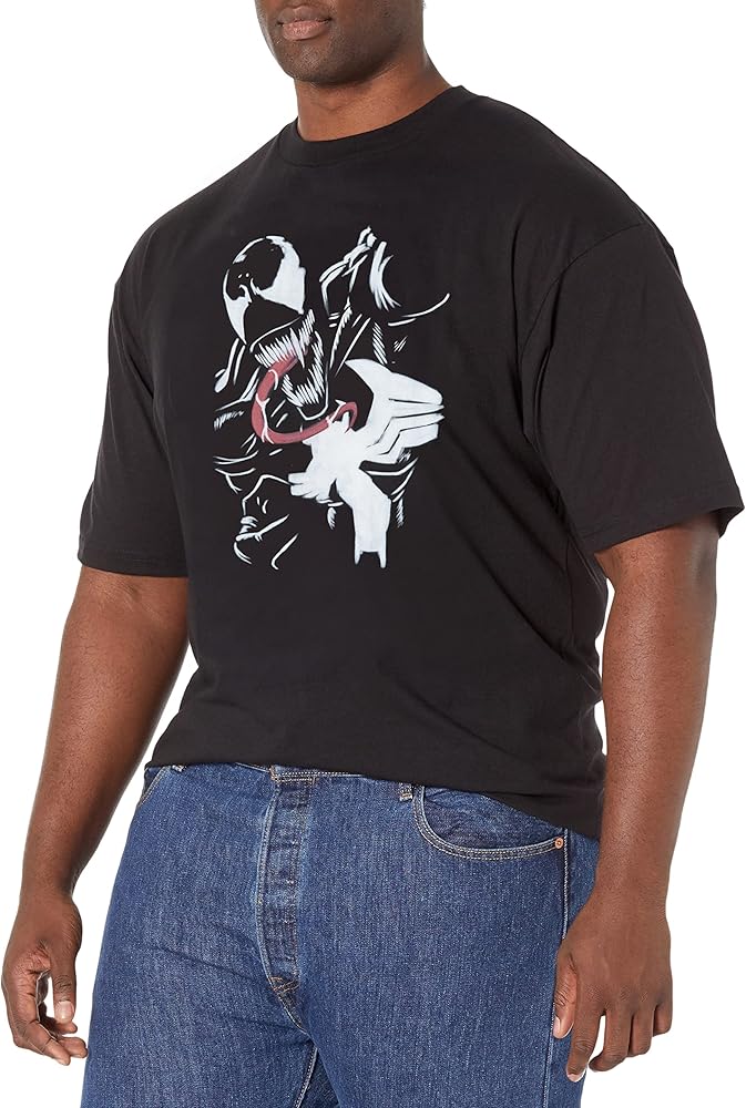 Marvel Big & Tall Classic Venom Paint Men's Tops Short Sleeve Tee Shirt