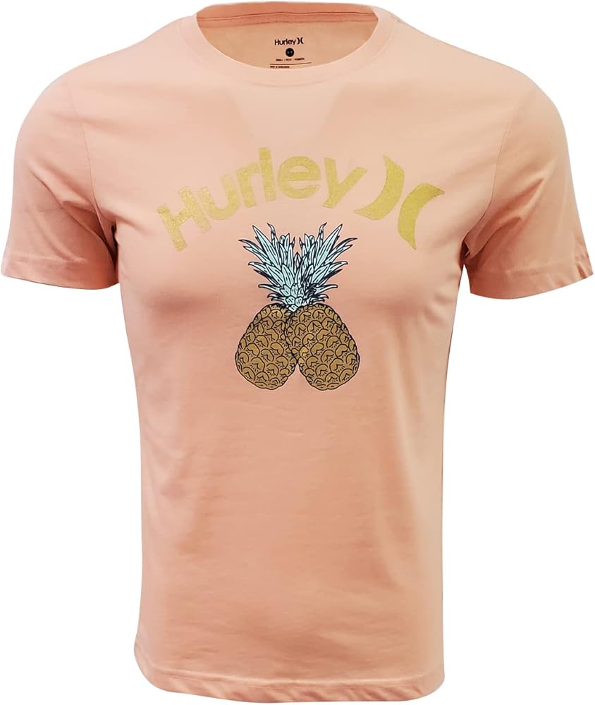 Hurley Mens Structure Premium Short-Sleeve T-Shirt, Peach/Yellow, L