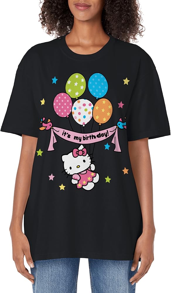 Hello Kitty ""It's My Birthday"" Adult Oversized Vintage T-Shirt