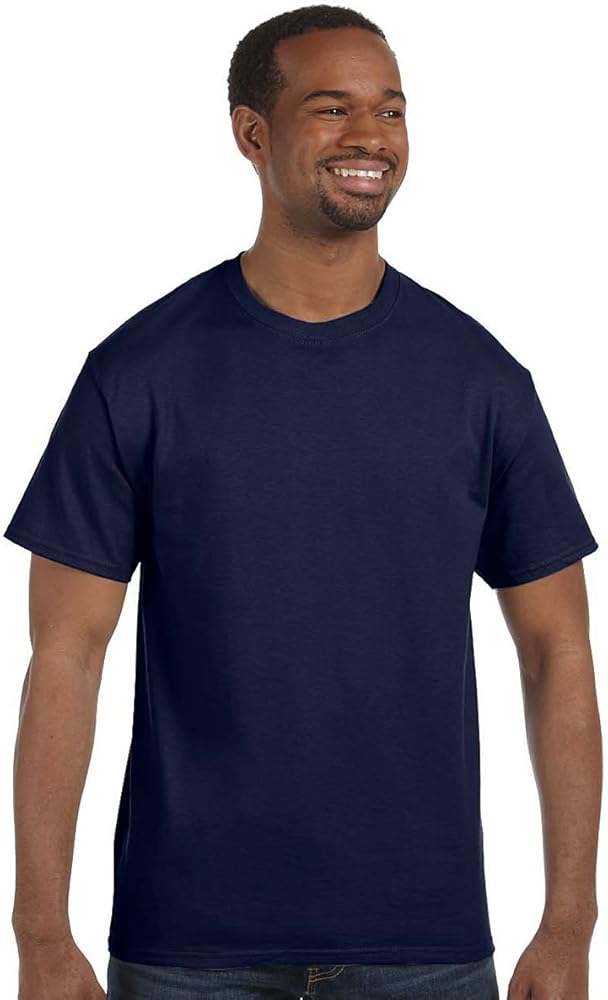 Hanes mens 6.1 oz. Tagless T-Shirt(5250)-Deep Navy-L