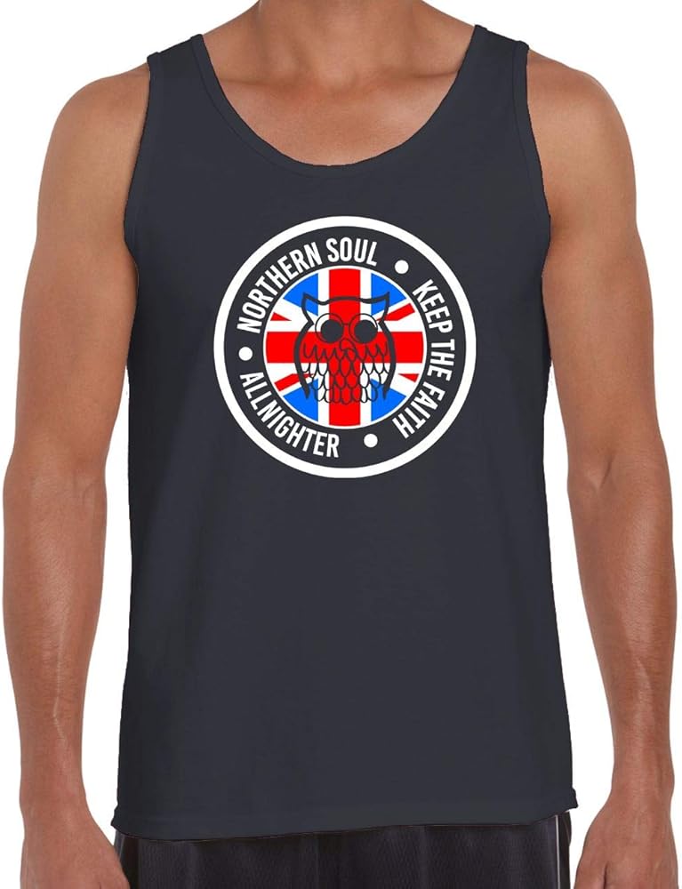 Northern Soul Night Owl Union Jack Men's Vest Tank Top