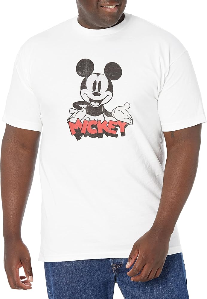 Disney Big & Tall Classic Mickey Oh Boy Men's Tops Short Sleeve Tee Shirt