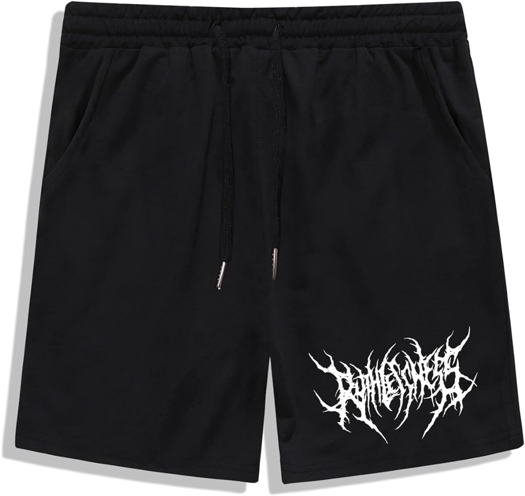 OYOANGLE Men's Graphic Drawstring Shorts Athletic Sport Gym Workout Shorts