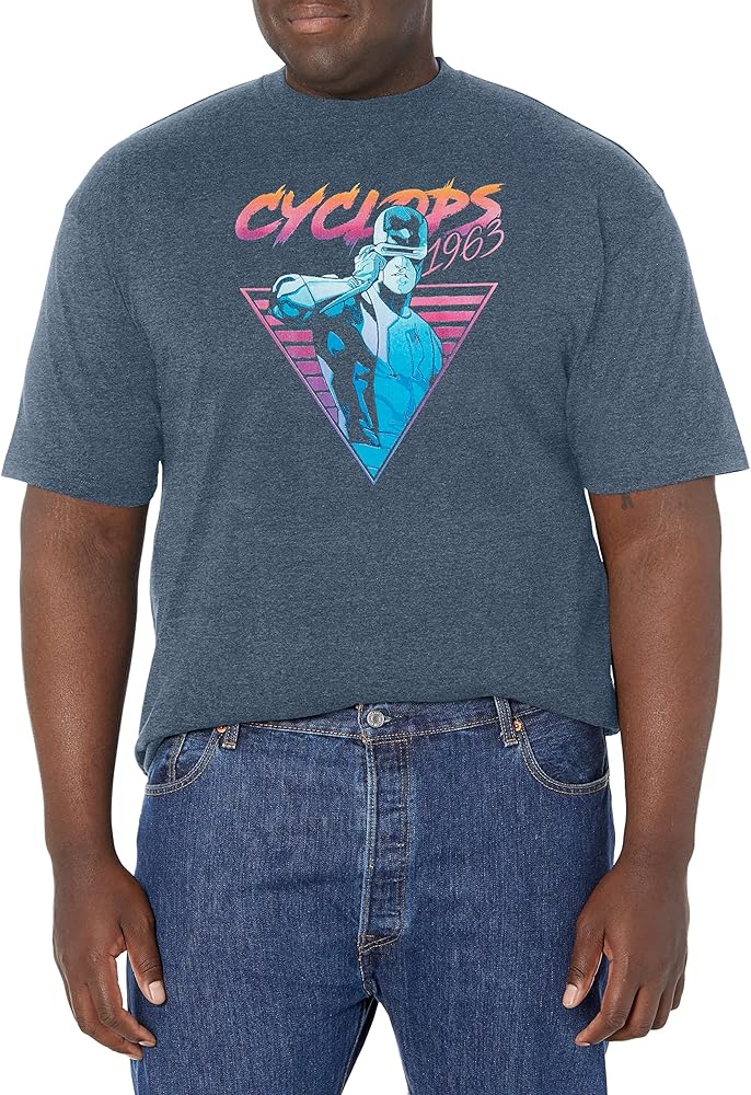 Marvel Big & Tall Classic Neon Cyclops Men's Tops Short Sleeve Tee Shirt