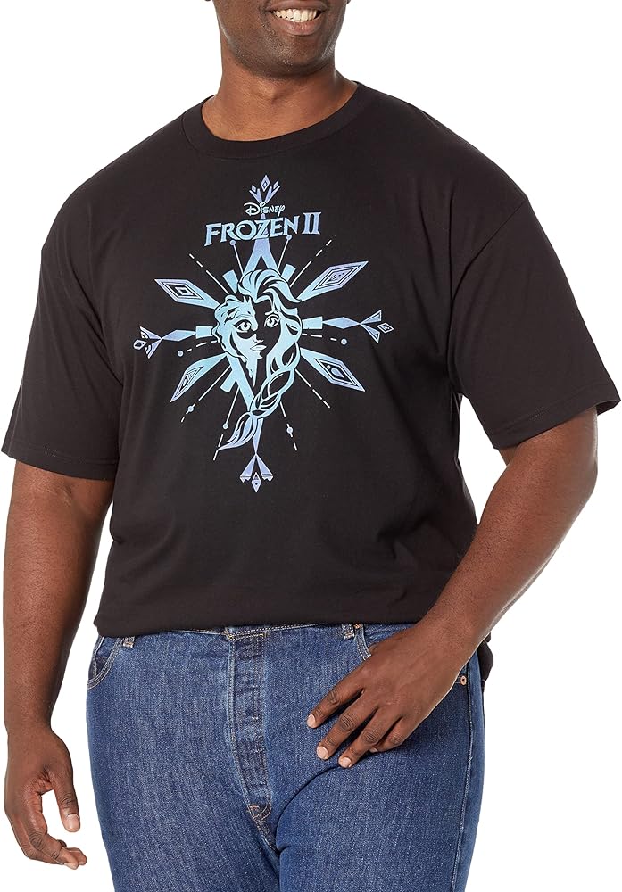 Disney Big & Tall Frozen Two Elsa The Element Men's Tops Short Sleeve Tee Shirt