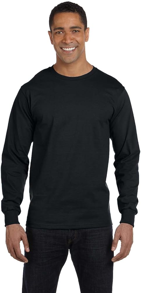 Hanes Long Sleeve Beefy T-Shirt - 5186 Black, Medium