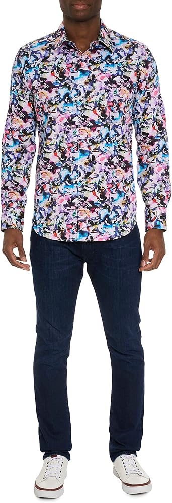 Robert Graham Men's The Atlas Long Sleeve Woven Button Down Shirt, Multi