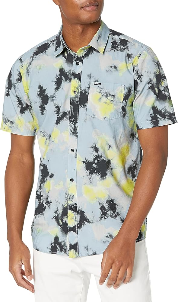 Volcom Men's Saturate Short Sleeve Button Down Shirt