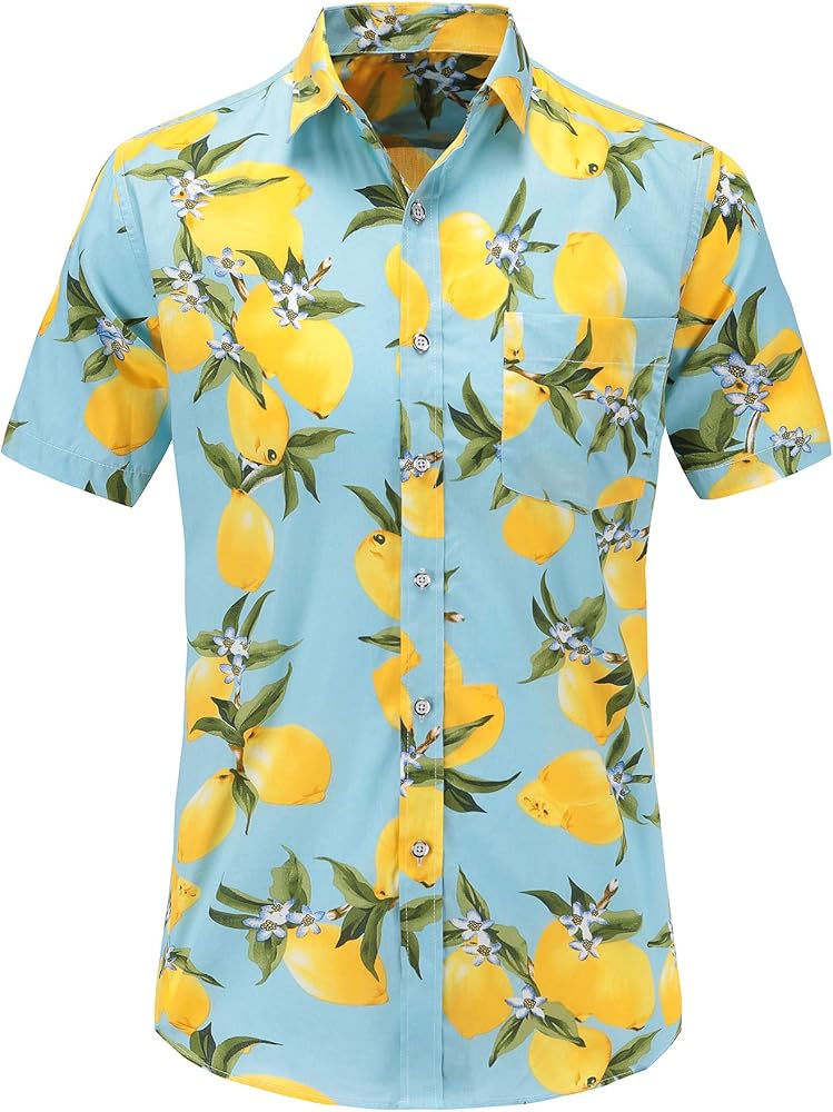 Mens Hawaiian Shirts Short Sleeve Aloha Hawaii Tropical Shirt