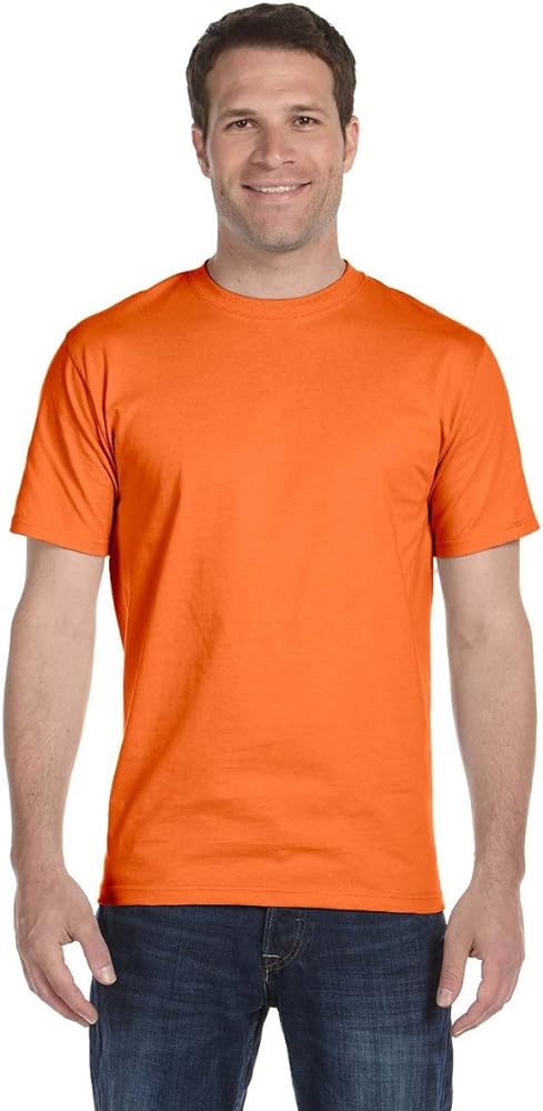 Hanes Mens TAGLESS ComfortSoftCrewneck T-Shirt,Orange,3XLarge