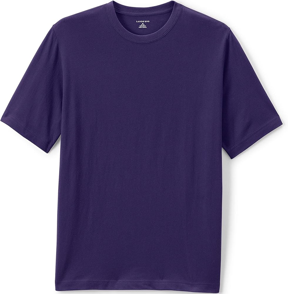 Lands' End School Uniform Men's Short Sleeve Essential T-Shirt Large Deep Purple