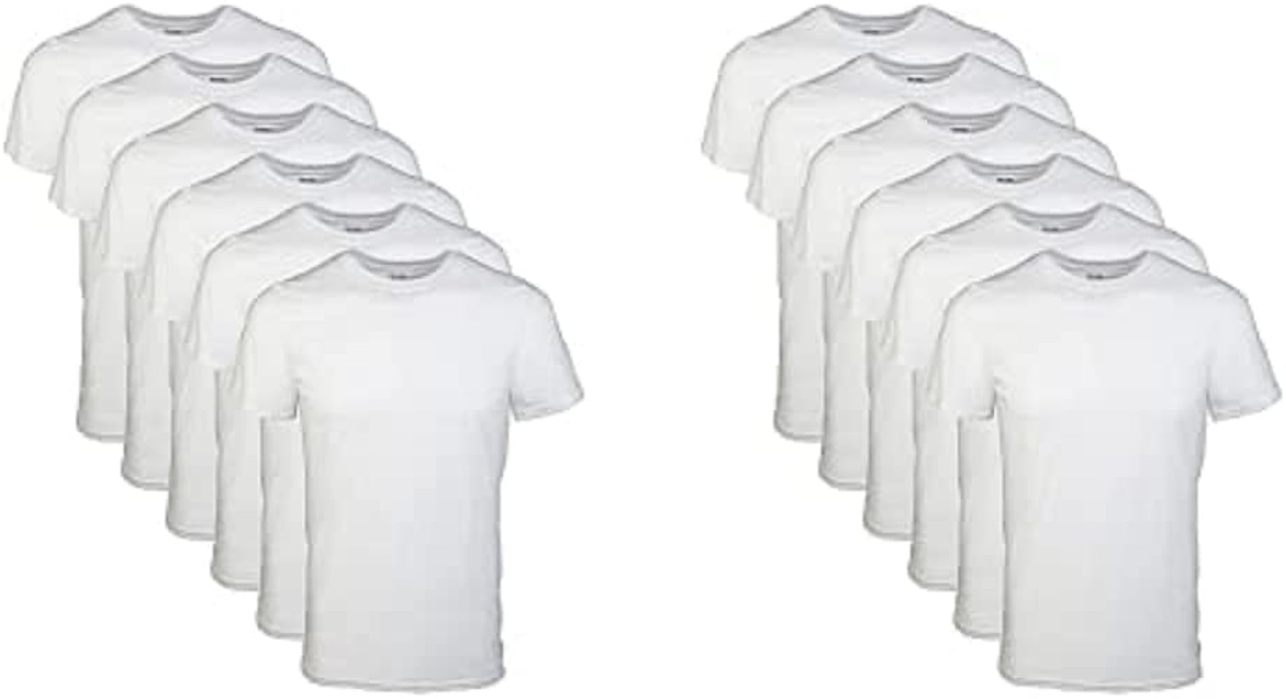 Gildan Men's Crew T-Shirt 6 Pack, White, Medium Men's Crew T-Shirt 6 Pack, White, Large