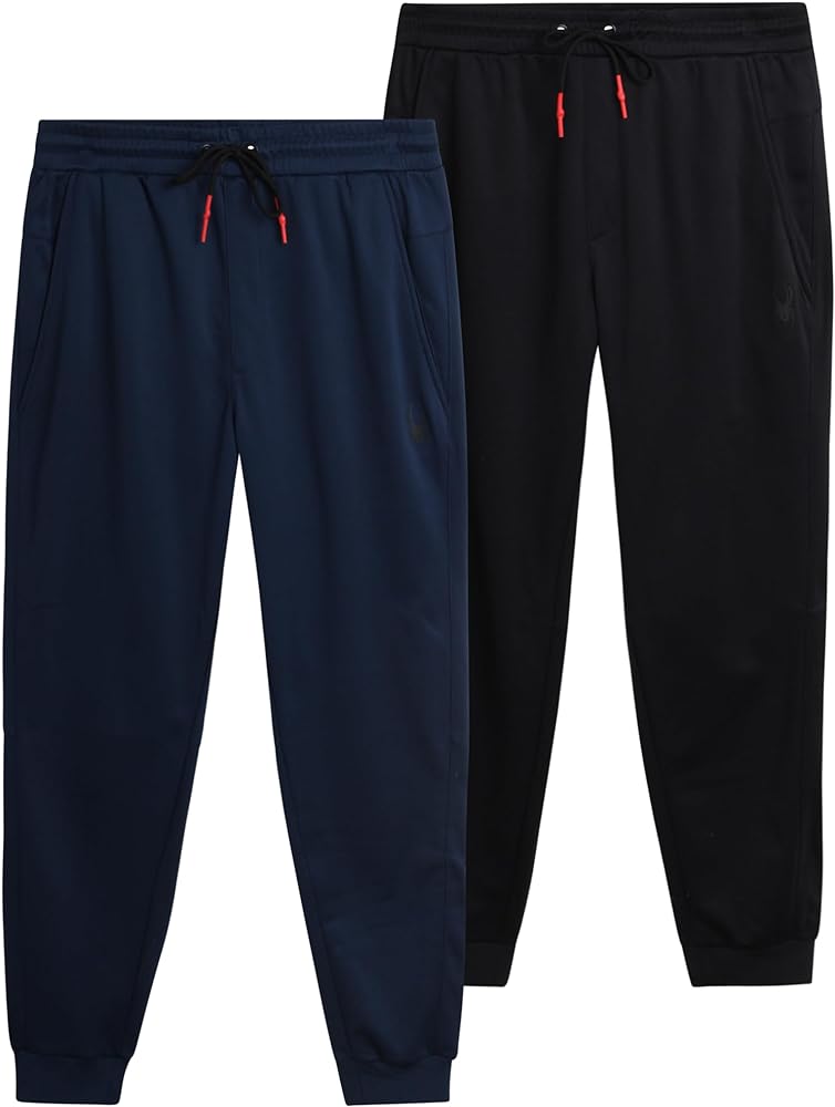 Spyder Men's Active Sweatpants - 2 Pack Performance Tech Fleece Jogger Pants (S-XL)