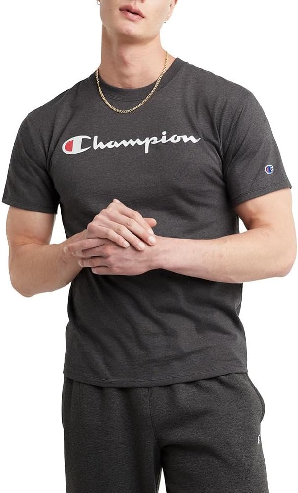 Champion Men'S Tshirt, Classic Graphic Tshirt Soft And Comfortable T-Shirts For Men, Script Logo Reg. Or Big & Tall