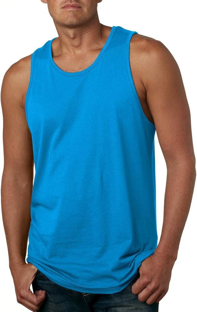 Next Level Mens Jersey Tank Top 3633-Turquoise (3 Pack)