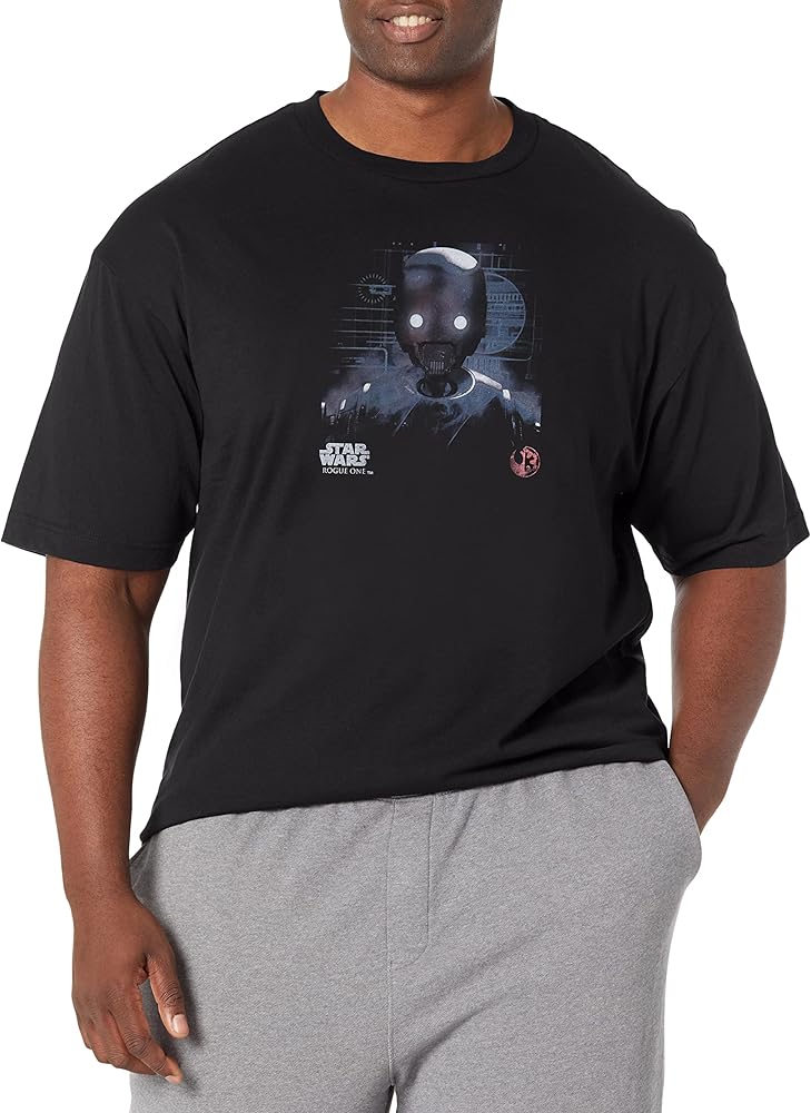 STAR WARS Big & Tall Rogue One K-2s0 Face Men's Tops Short Sleeve Tee Shirt