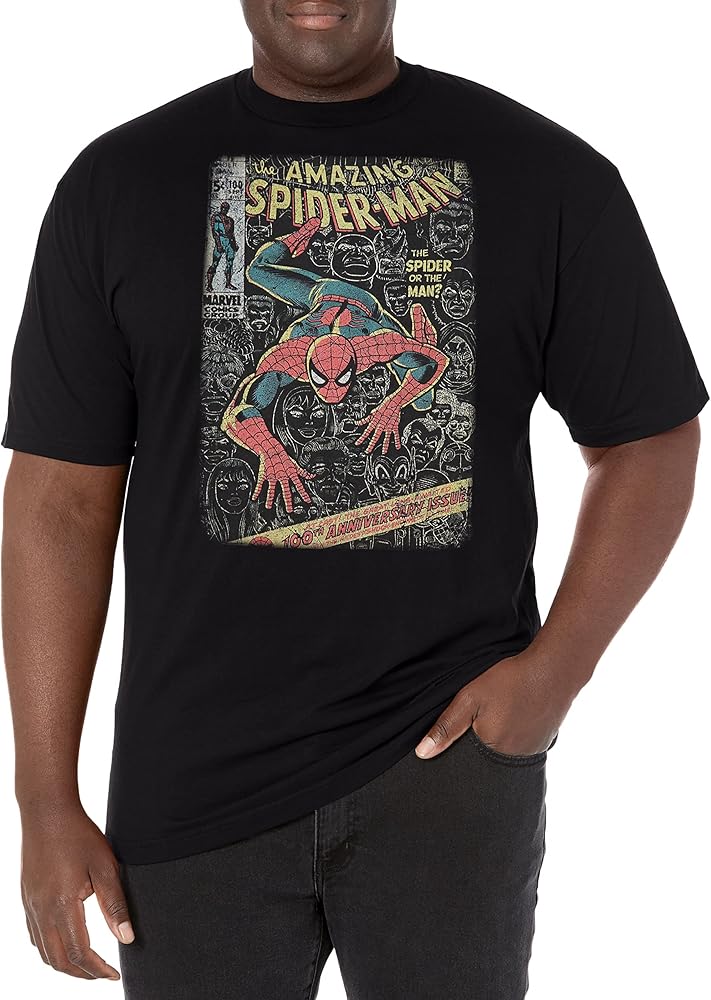 Marvel Classic Spidey Frontcover Men's Tops Short Sleeve Tee Shirt