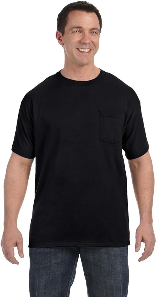 Hanes Men'S Tagless Comfortsoft Pocket T-Shirt - Black - 2Xl-UMTSH5590-6PK