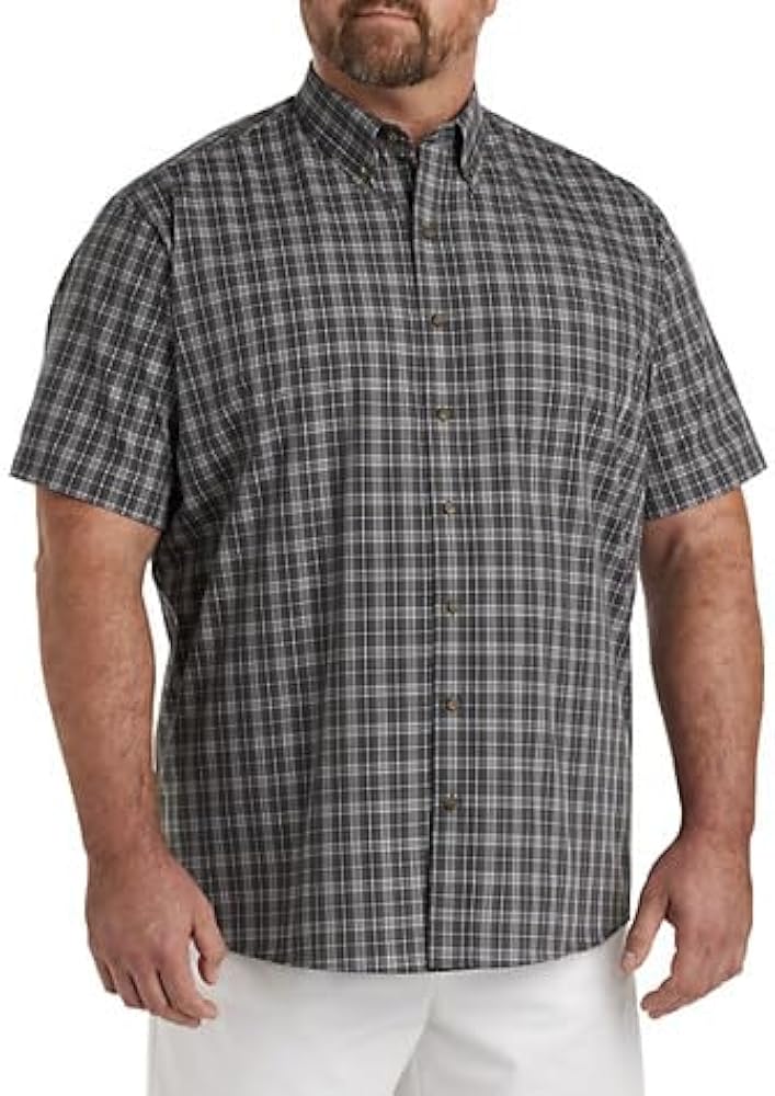 Harbor Bay by DXL Men's Big and Tall Easy-Care Medium Plaid Sport Shirt