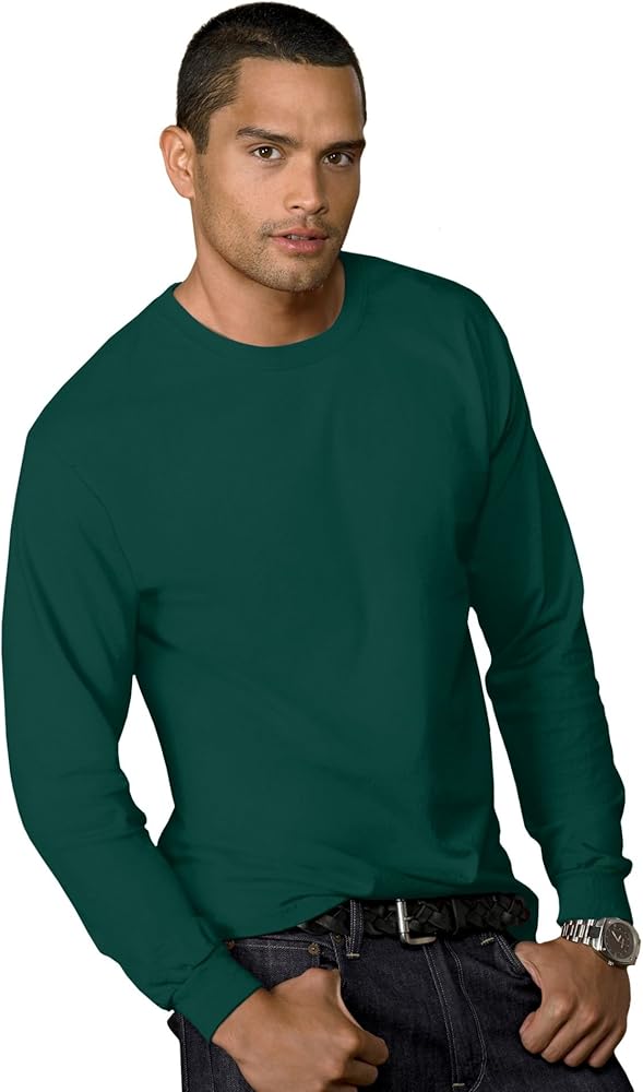 Hanes Comfortsoft Long Sleeve T-Shirt - DEEP FOREST - Large