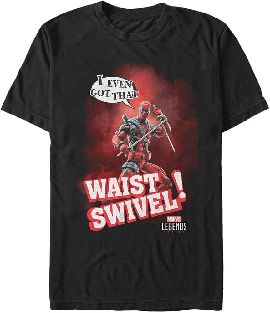 Marvel Big & Tall Classic Deadpool Toy Men's Tops Short Sleeve Tee Shirt, Black, 3X-Large