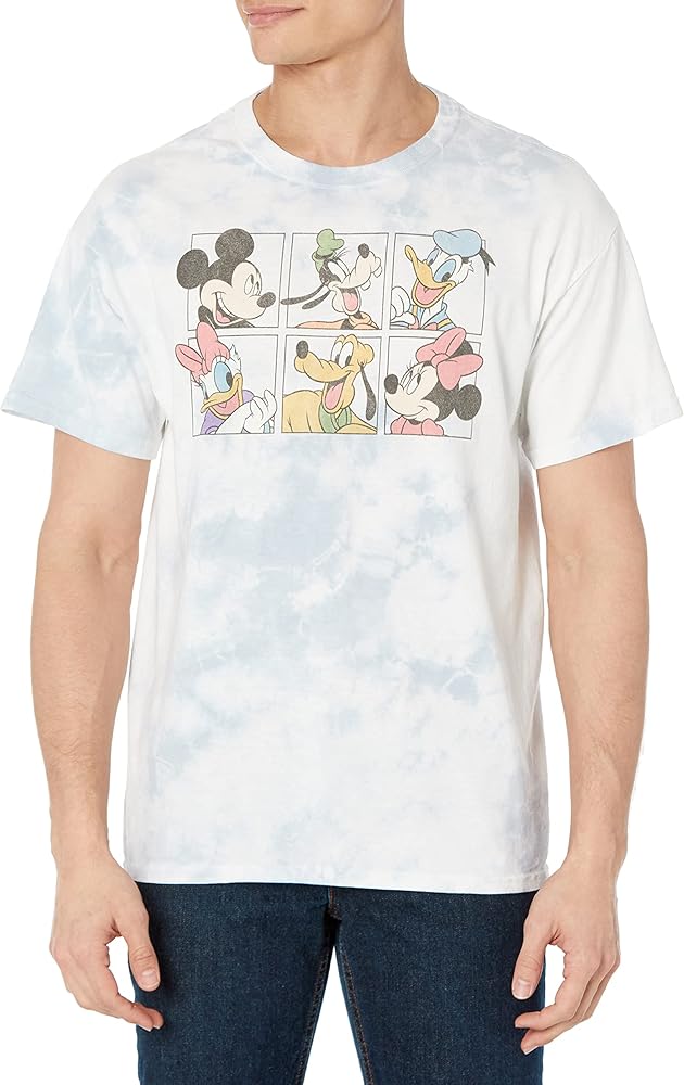 Disney Characters Mickey and Friends Grid Young Men's Short Sleeve Tee Shirt