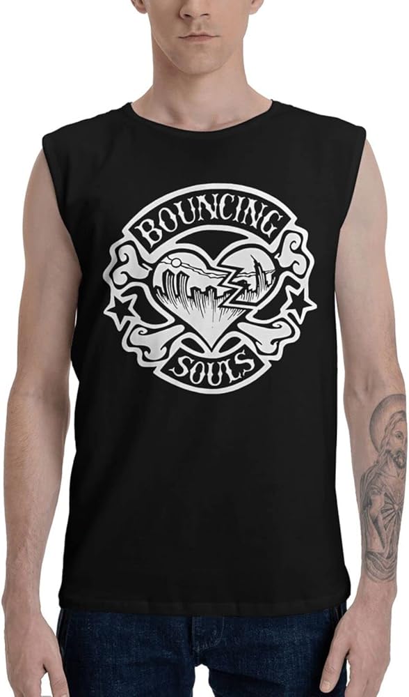 The Bouncing Souls Boy's Tank Top T Shirt Fashion Sleeveless Tops Summer Exercise Vest Black