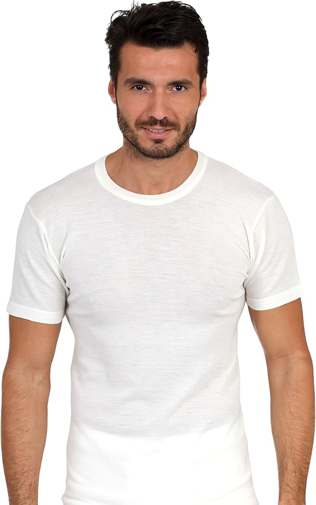 EGI ® Luxury Merino Wool Blend Men's Short Sleeve T-Shirt. Proudly Made in Italy.