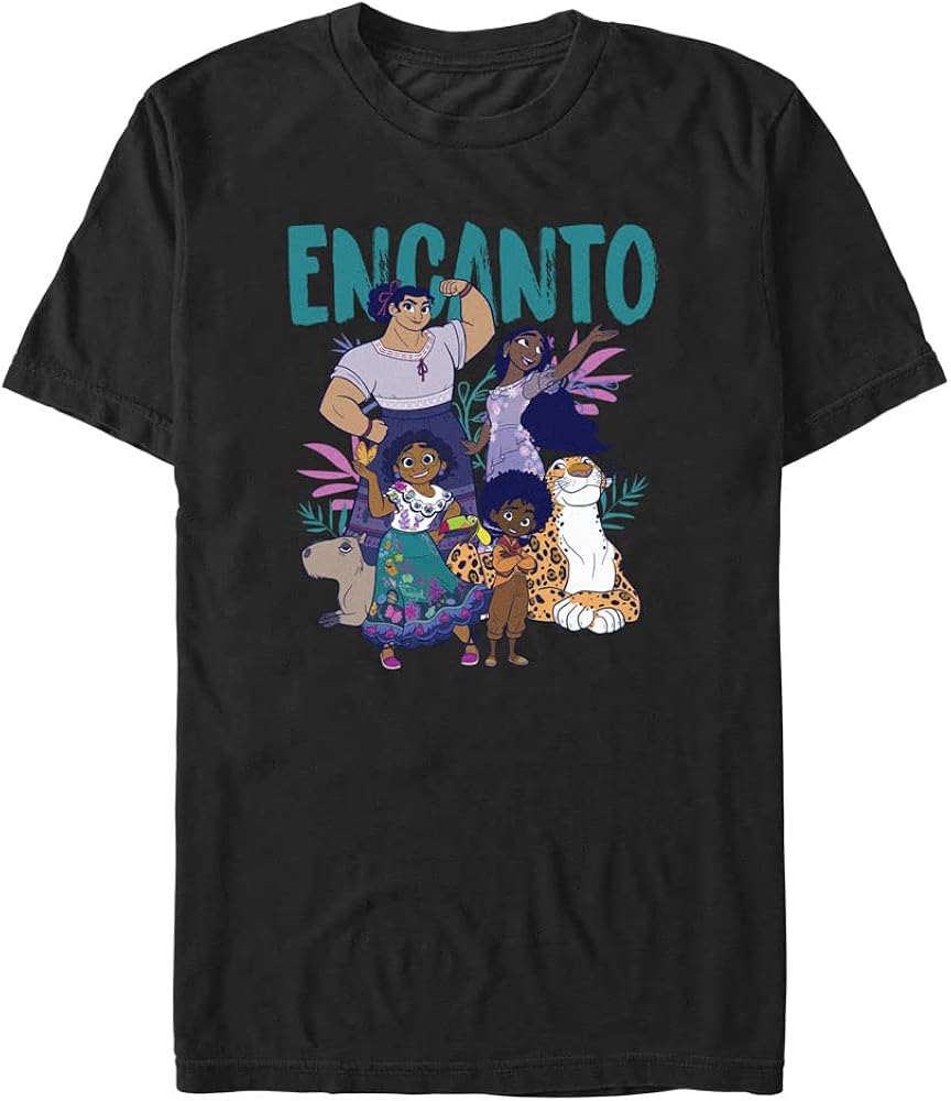 Disney Big & Tall Encanto Together Men's Tops Short Sleeve Tee Shirt, Black, XX-Large